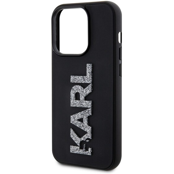 Θήκη Apple iPhone 15 Pro Max - Karl Lagerfeld Karl 3D Logo Glitter Cover Hard Case - Glitter/Black image 6