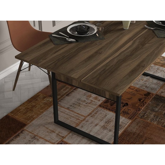 Τραπέζι 24Mall Firma από Μοριοσανίδα/Μέταλλο 180x91x77.6 cm - Καρυδί image 5