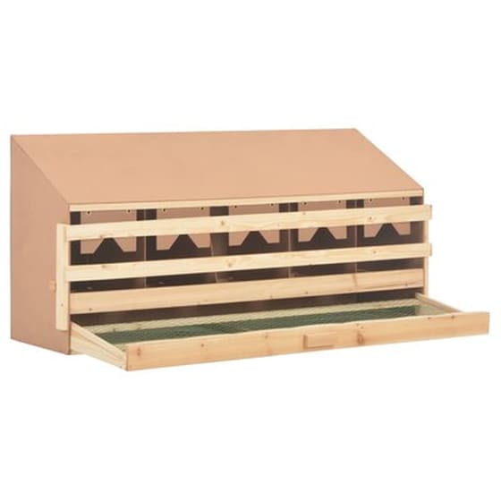 Vidaxl Φωλιά Για Κότες Με 5 Θέσεις 117x33x54 Εκ. Από Μασίφ Ξύλο Πεύκου image 4
