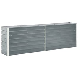 Vidaxl Ζαρντινιέρα Κήπου Γκρι 240 X 40 X 77 Εκ. Γαλβανισμένος Χάλυβας