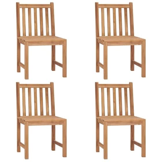 Vidaxl Καρέκλες Κήπου 4 Τεμ. Από Μασίφ Ξύλο Teak Με Μαξιλάρια image 3