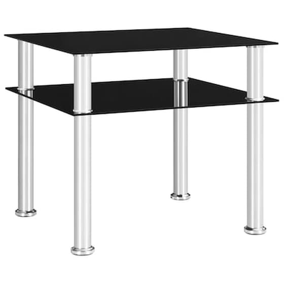 Τραπεζάκι Σαλονιού VidaXL από Ψημένο Γυαλί 45x50x45cm - Μαύρο image 1