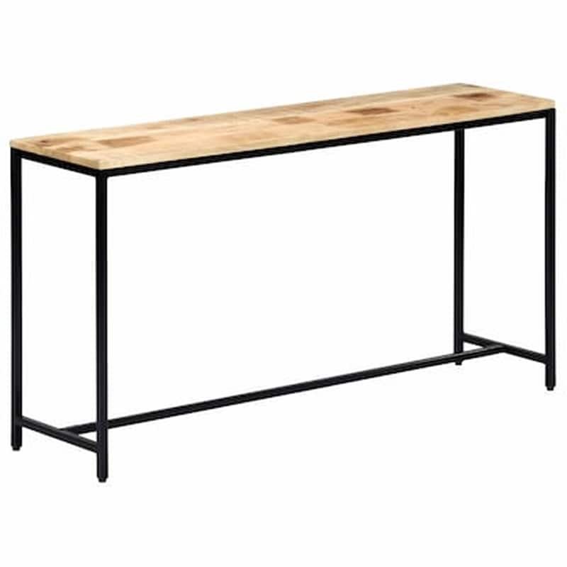 Κονσόλα Vidaxl από Μασίφ Ακατέργαστο Ξύλο Μάνγκο 140x35x76 cm - Καφέ