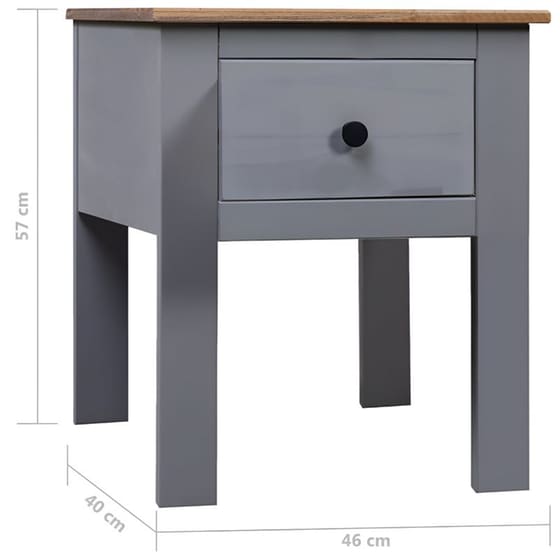 Κομοδίνο Vidaxl Από Μασίφ Ξύλο Πεύκου 46x40x57 cm - Γκρι Φυσικό image 4