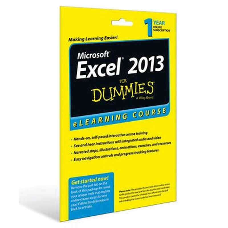 Excel 2013 For Dummies eLearning Course Access Code Card (12 Month Subscription)
