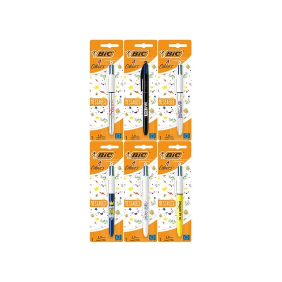 Στυλό Διαρκείας BIC 4 Χρώματα Messages 1.0 mm image 0