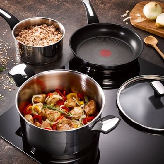 Αντικολλητικό Τηγάνι TEFAL EMOTION από Ατσάλι 24 cm Inox image 4