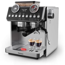 ROHNSON R-98200 Μηχανή Espresso 2800W 20bar με Μύλο Άλεσης Ασημί