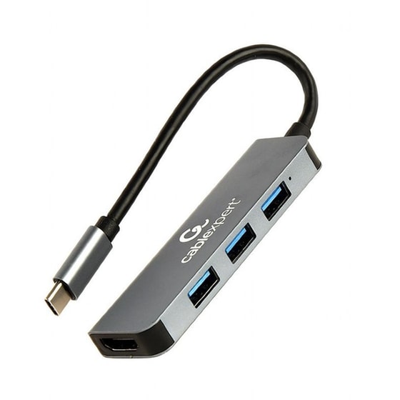Cablexpert A-CM-COMBO2-01 USB Hub 2 σε 1 USB-C - Ασημί image 1