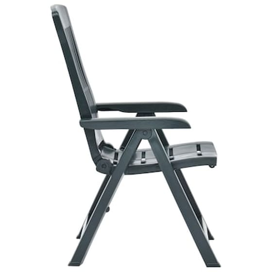 Καρέκλες Κήπου Vidaxl Ανακλινόμενες Πλαστικές 2 Τεμ. 60x61x109cm - Πράσινες image 4