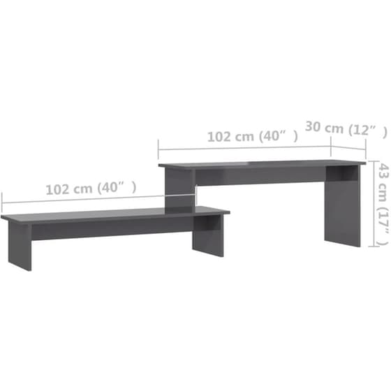 Έπιπλο Τηλεόρασης VidaXL από Μοριοσανίδα 180x30x43cm - Γκρι image 6