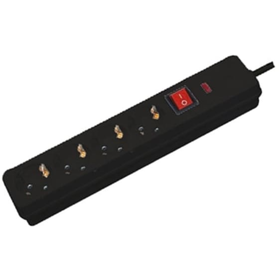 Πολύπριζο Ασφαλείας Telco KF-BD-04K 4 Θέσεων - Μαύρο image 1
