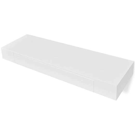Ράφι Τοίχου VidaXL με Συρτάρι από MDF 80x25x8 cm - Λευκό image 2