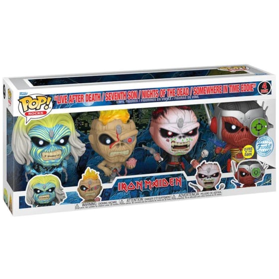 Funko Pop! Rocks: Iron Maiden - Live After Death, Seventh Son, Nights of the Dead & Somewhere in Time Eddies Glows in the Dark Special Edition (Exclusive) image 1