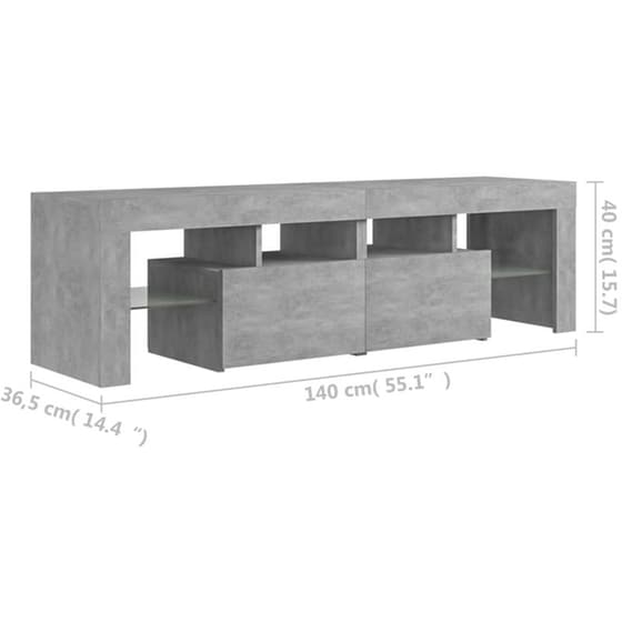Έπιπλο Τηλεόρασης Vidaxl Επεξεργασμένο Ξύλο 140x35x40cm - Γκρι image 10