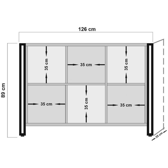 Μπουφές 24Mall Sinistra Atlantic Pine από Μοριοσανίδα 126x35x89 cm - Καφέ/Μαύρος image 3
