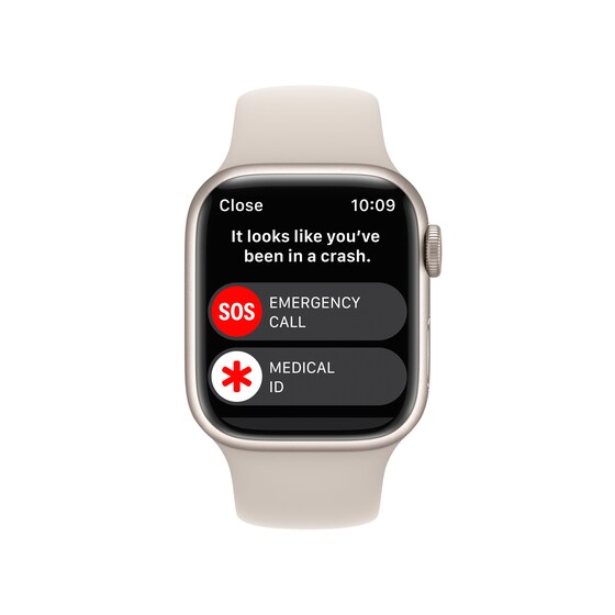 Apple Watch Series 8 Starlight Aluminium 45mm GPS- Starlight Sport Band Regular image 5