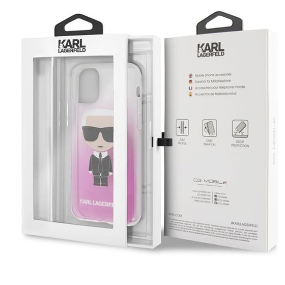 Θήκη Apple iPhone 11 Pro - Karl Lagerfeld Ikonik Gradient Transparent Case - Clear/Gradient Pink image 2