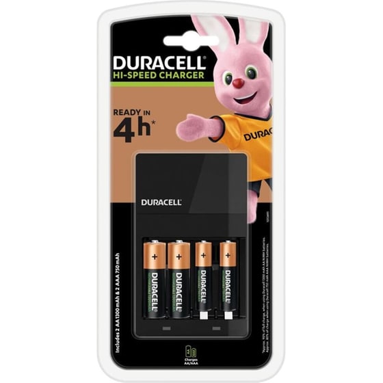 Φορτιστής Μπαταριών Duracell DCEF14 Σετ με 2x AA 1300mAh και 2x AAA 750mAh image 0