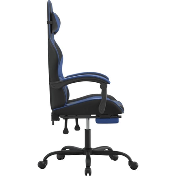 Καρέκλα Gaming VIDAXL 3143830 με Υποπόδιο από Τεχνητό Δέρμα - Μαύρο image 2