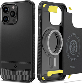 Θήκη Apple iPhone 15 Pro Max - Spigen Rugged Armor Magfit - Matte Black