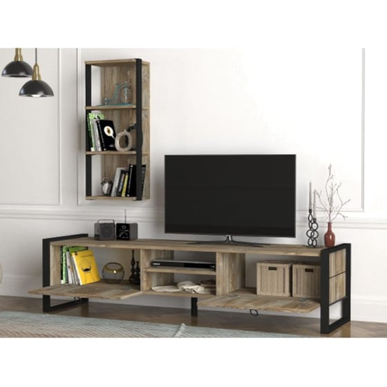 Έπιπλο Τηλεόρασης 24Mall Firma από Μοριοσανίδα 184.5x34x45 cm - Μπεζ image 3
