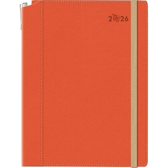 Ημερολόγιο Ημερήσιο 2026 Θεοφύλακτος 12M Borneo Saffiano Πορτοκαλί image 0