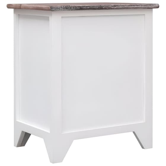 Κομοδίνο Vidaxl Από Ξύλο Παυλώνιας 38x28x45 cm - Λευκό Καφέ image 3