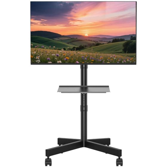 Βάση Τηλεόρασης Επιδαπέδια Gembird TVS-55T-03 με ροδάκια 32" - 55"έως 25 kg - Μαύρο image 1