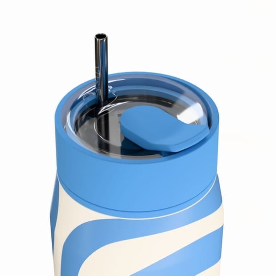 Μπουκάλι Θερμός Estia Lens Save The Aegean Ocean Waves με Καλαμάκι 360 ml image 4