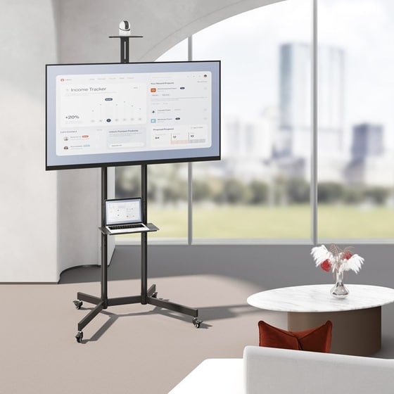 Βάση Τηλεόρασης  Brateck  T1042T 37"-70" Επιδαπέδια - Μαύρο image 4