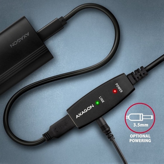 Καλώδιο USB 2.0 AXAGON ADR-205 USB-A Male σε USB-A Female - Μαύρο image 5