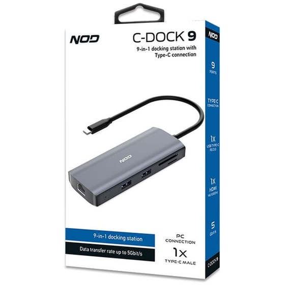 NOD C-Dock 9 USB Hub με 9 θύρες - Ασημί image 7