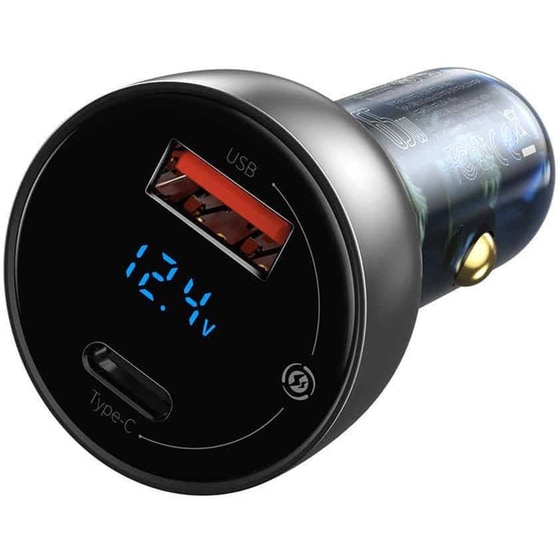 Φορτιστής Αυτοκινήτου Baseus 65W USB + Type-C - Ασημί image 3
