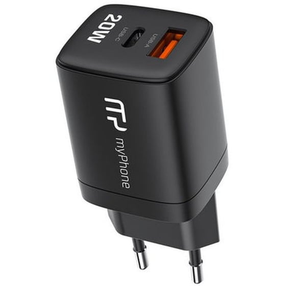 Φορτιστής Πρίζας MyPhone USB-C/USB-A 20W  - Μαύρο image 1