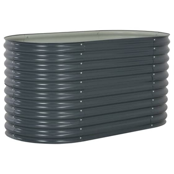 Vidaxl Ζαρντινιέρα Υπερυψωμένη Γκρι 160x80x81 Εκ. Γαλβανισμ. Χάλυβας image 1