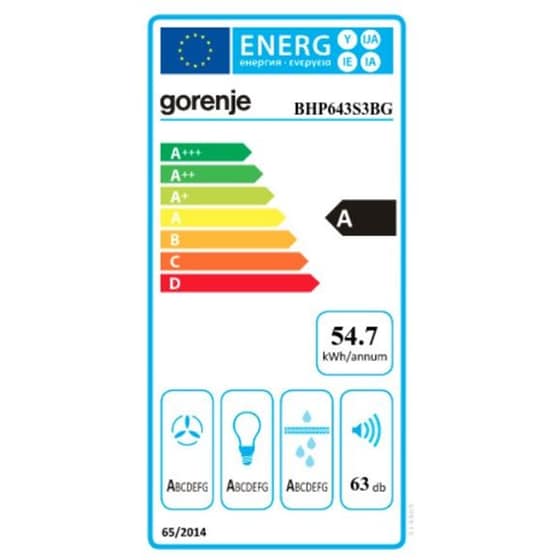 GORENJE BHP643S3BG 60 cm Μαύρο Συρόμενος Απορροφητήρας image 1