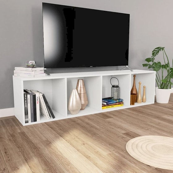 Βιβλιοθήκη VidaXL από Μοριοσανίδα 36x30x143 cm - Λευκό image 5