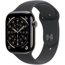 Apple Watch Series 11 GPS + Cellular 46mm Slate Titanium Case with Black Sport Band - M/L