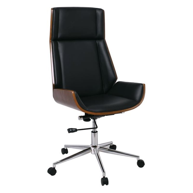 WOODWELL Καρέκλα Διευθυντική Woodwell BF9850 από Τεχνητό Δέρμα - Μαύρη