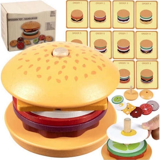 Εκπαιδευτικό Ξύλινο Παιχνίδι Burger image 0