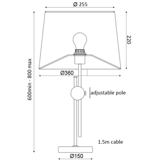 Πορτατίφ Aca Mallorca Ml306421tb Μεταλλικό 36x36x60-80 cm - Μπρονζέ/Λευκό image 1