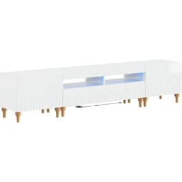 Έπιπλο Τηλεόρασης VidaXL με LED 3 τμχ 198 x 35 x 43 cm - Γυαλιστερό Λευκό