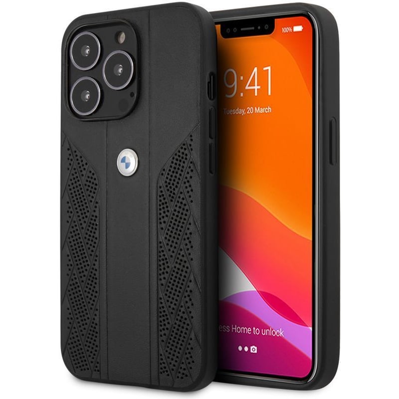 BMW Bmw Leather Black Curve Perforated Design Back Cover Θήκη Προστασίας Από Δερματίνη – Iphone 13 Pro (μαύρο)