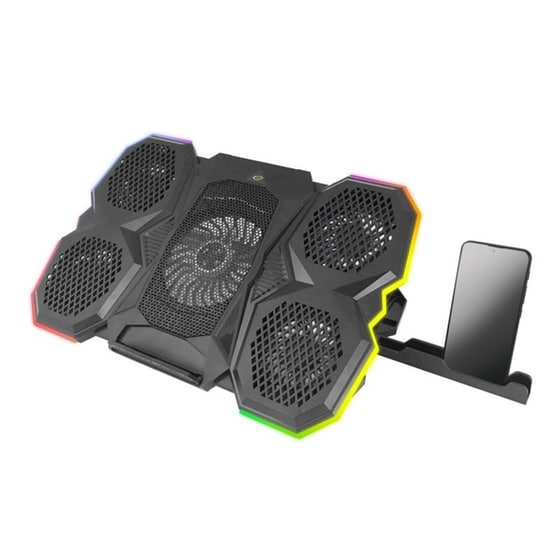 Βάση Laptop Cooler Esperanza Breva EGC107 17" με smartphone stand - Black image 1
