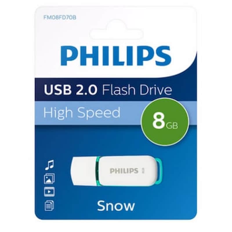 Philips Snow 8GB USB 2.0 Stick Λευκό