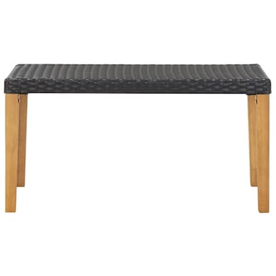 Παγκος Κήπου VidaXL από Συνθετικό Ρατάν/Μασίφ Ξύλο Ακακίας 120x40x40 cm - Μαύρο image 2