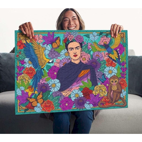 Παζλ Ravensburger Frida Kahlo's Paradise: Parrot, Monkey and Blooms (1000 Κομμάτια) image 3