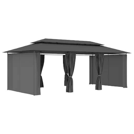 Vidaxl Κιόσκι Με Κουρτίνες Ανθρακί 600 X 298 X 270 Εκ. image 4