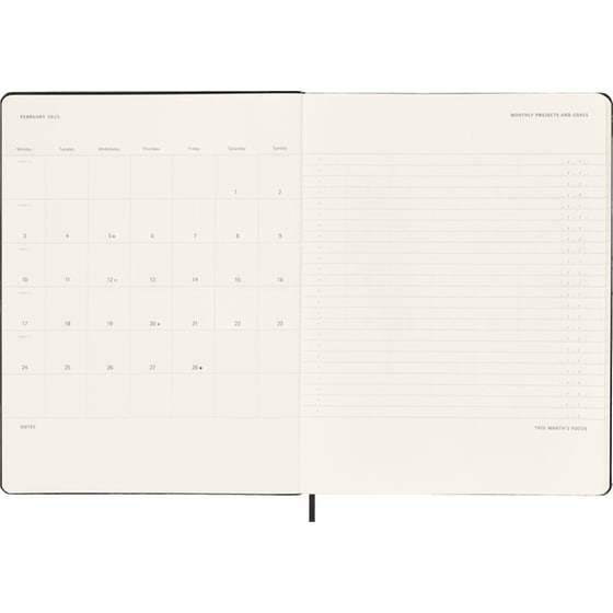 Ημερολόγιο Εβδομαδιαίο Moleskine 2025 12M Xlarge Black Hard image 5